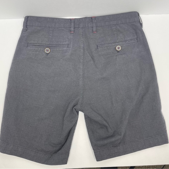 Ted Baker London Shorts Mens Size 30R Grey Navy Casual Flat Front Cotton Chino - Picture 5 of 10